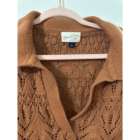 Universal thread cropped crochet sweater L - Picture 3 of 7